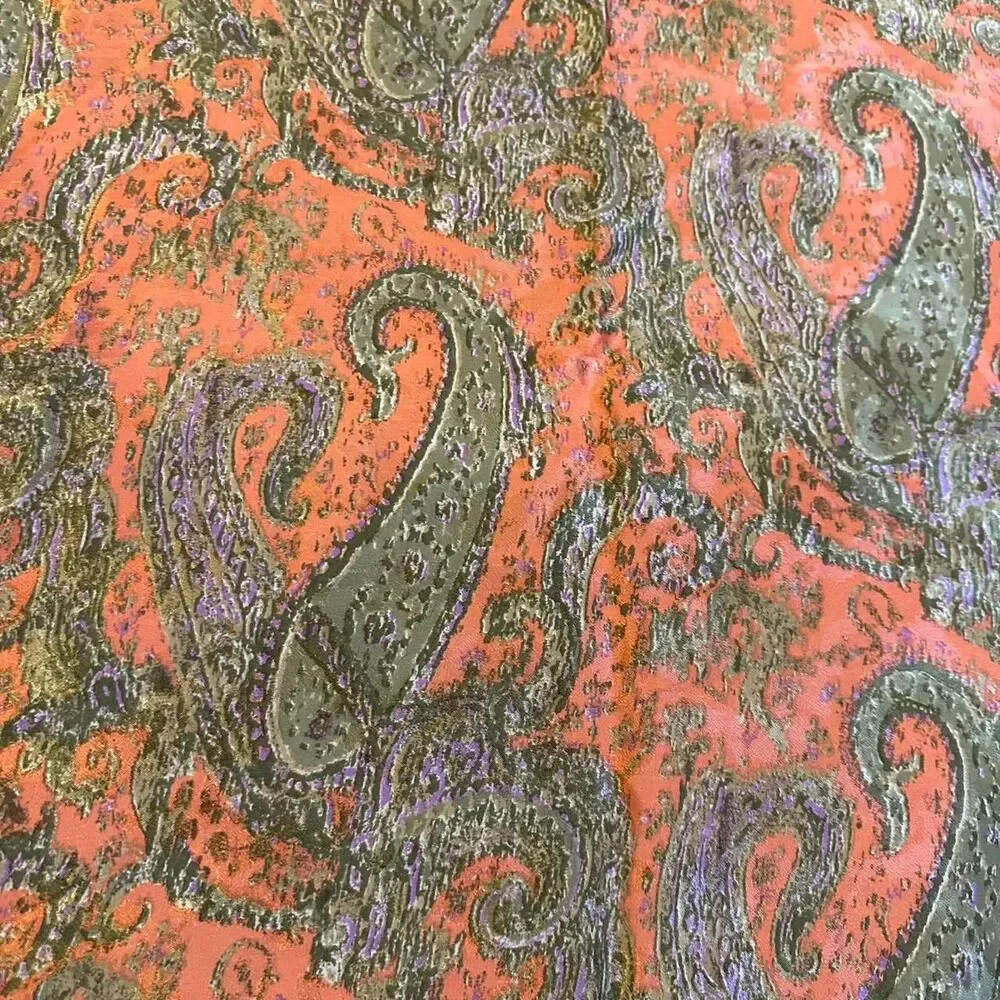 Carlisle Designer Peach and Green Pure Silk Chiffon Scarf